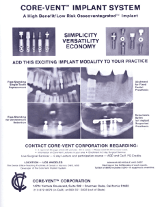  core-Vent Implant
            System 1983