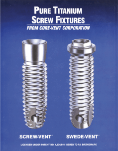  Swed-Vent Internal and Swede-Vent External Hex Implants 1989