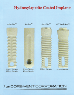 Core-Vent Hydroxylapatite
        Coated Implant